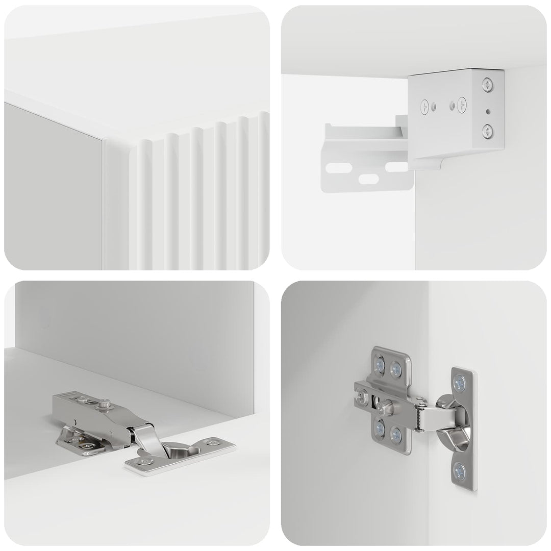 TV-møbelsæt Vægmonteret 3 pcs Hvid Konstrueret træ