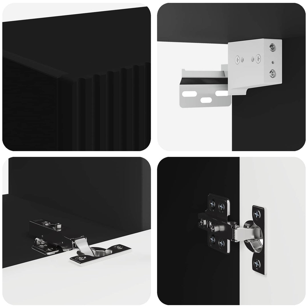 TV-møbelsæt Vægmonteret 3 pcs Sort Konstrueret træ