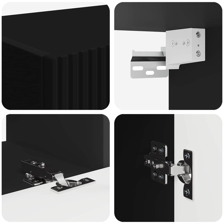 TV-møbelsæt Vægmonteret 3 pcs Sort Konstrueret træ