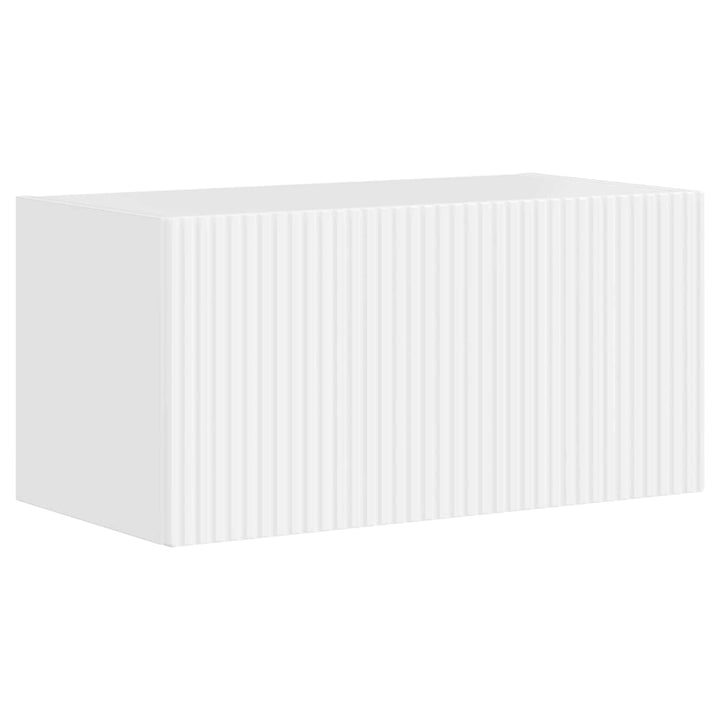 TV-møbelsæt Vægmonteret 3 pcs Høj gloss hvid Konstrueret træ