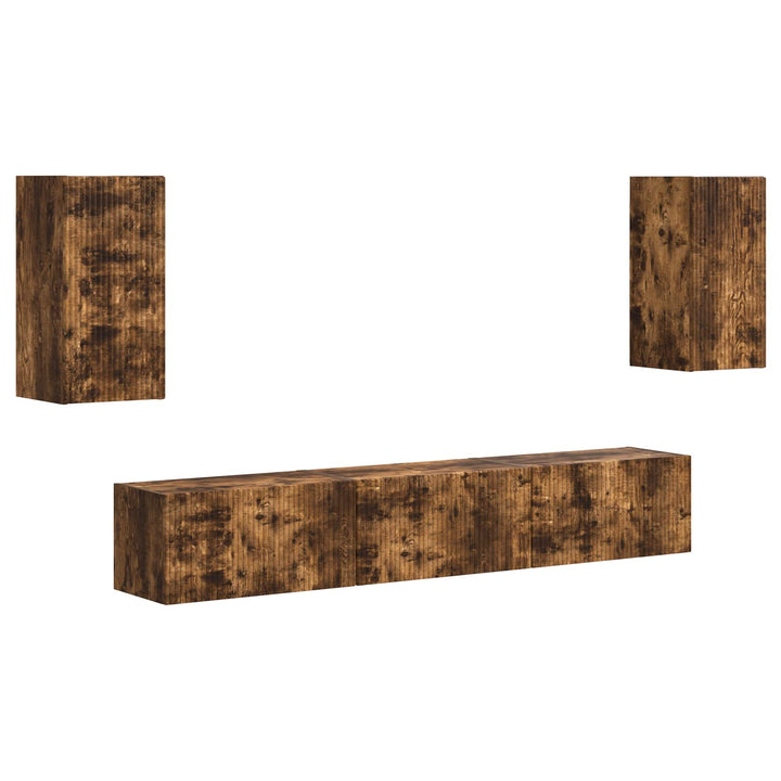 TV-møbelsæt Vægmonteret 3 pcs Røget eg Konstrueret træ