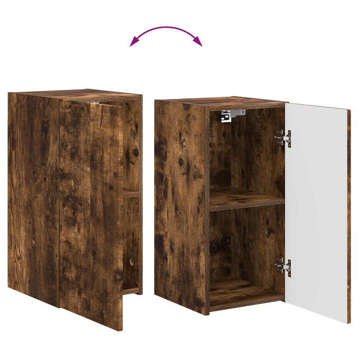 TV-møbelsæt Vægmonteret 3 pcs Røget eg Konstrueret træ