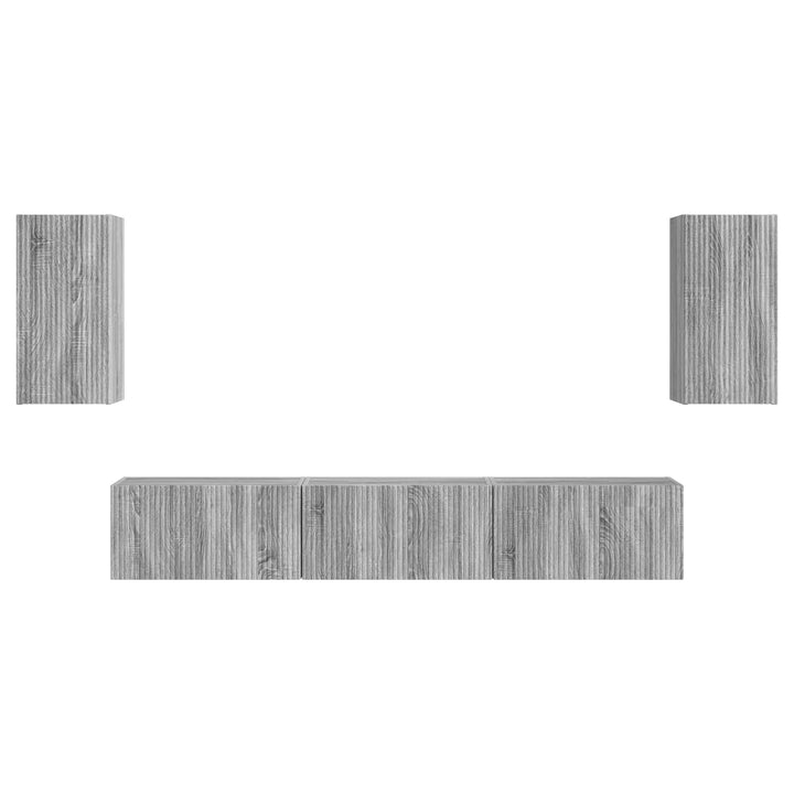 TV-møbelsæt Vægmonteret 3 pcs Grå Sonoma Konstrueret træ