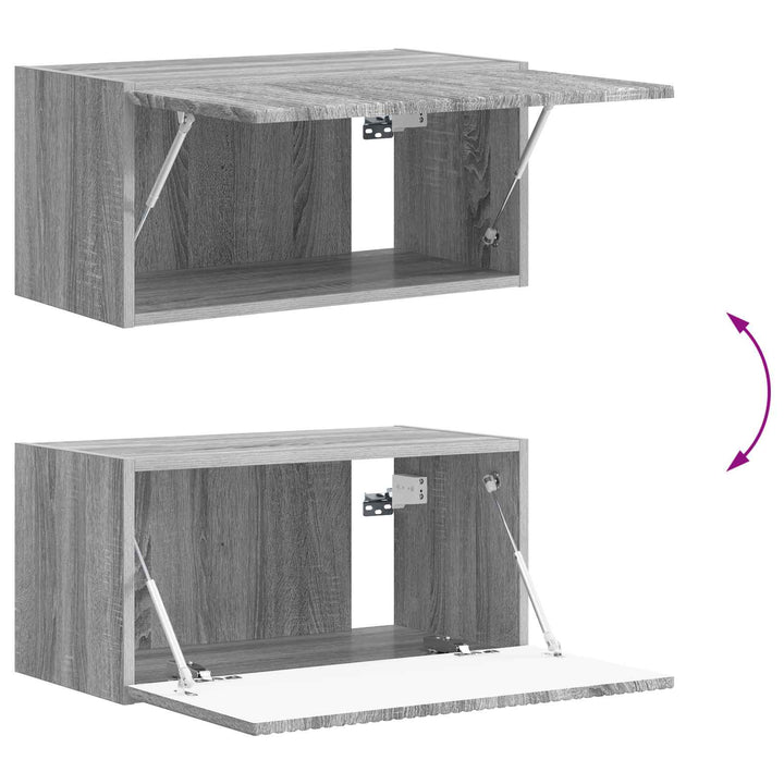 TV-møbelsæt Vægmonteret 3 pcs Grå Sonoma Konstrueret træ
