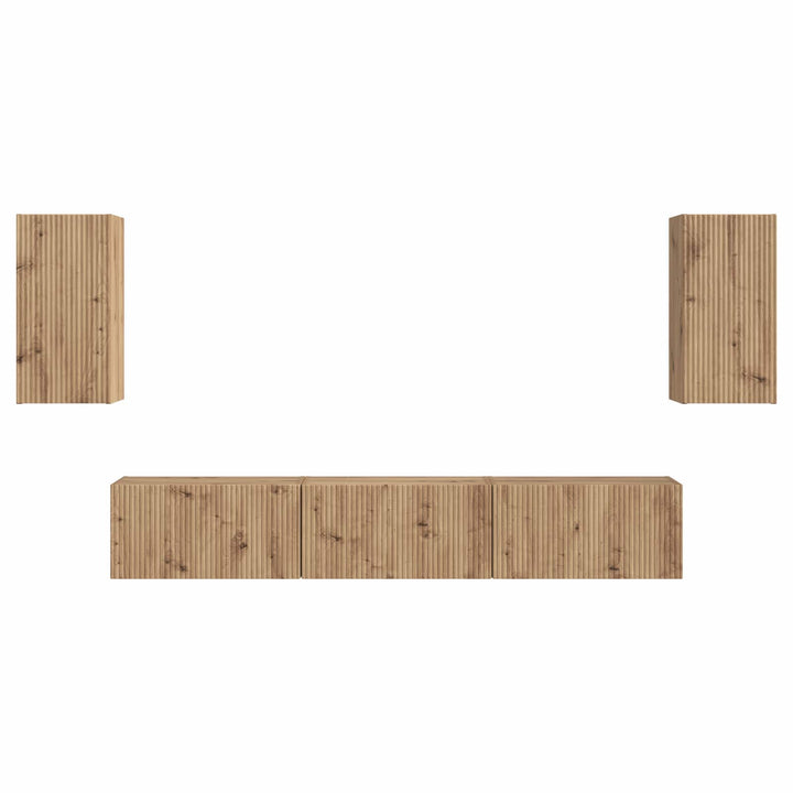 TV-møbelsæt Vægmonteret 3 pcs Artisan Egetræ Konstrueret træ