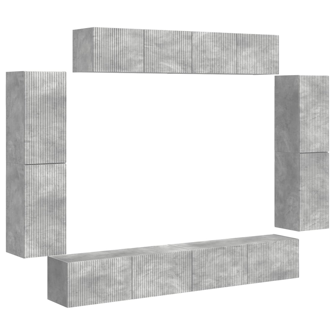 TV-skab 8 pcs Beton Grå