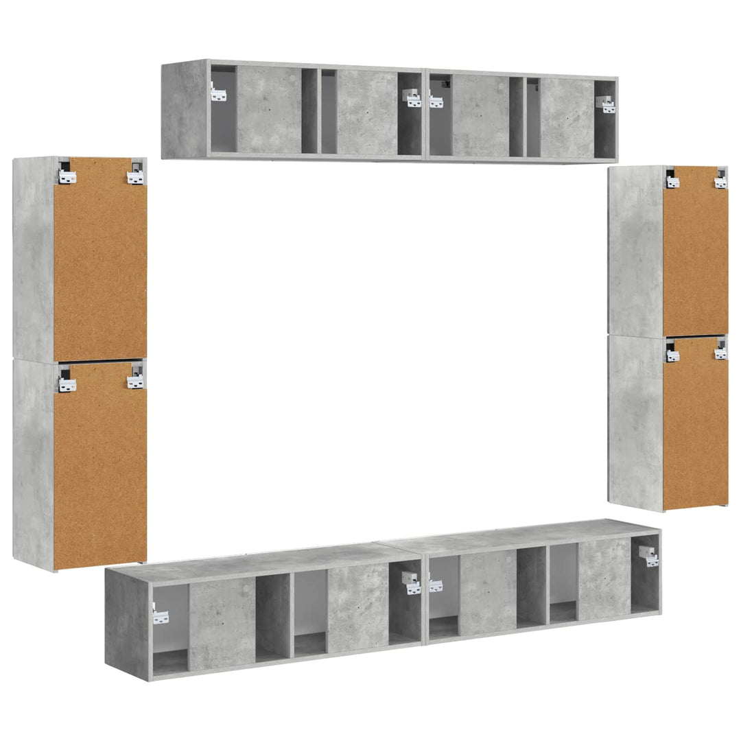 TV-skab 8 pcs Beton Grå