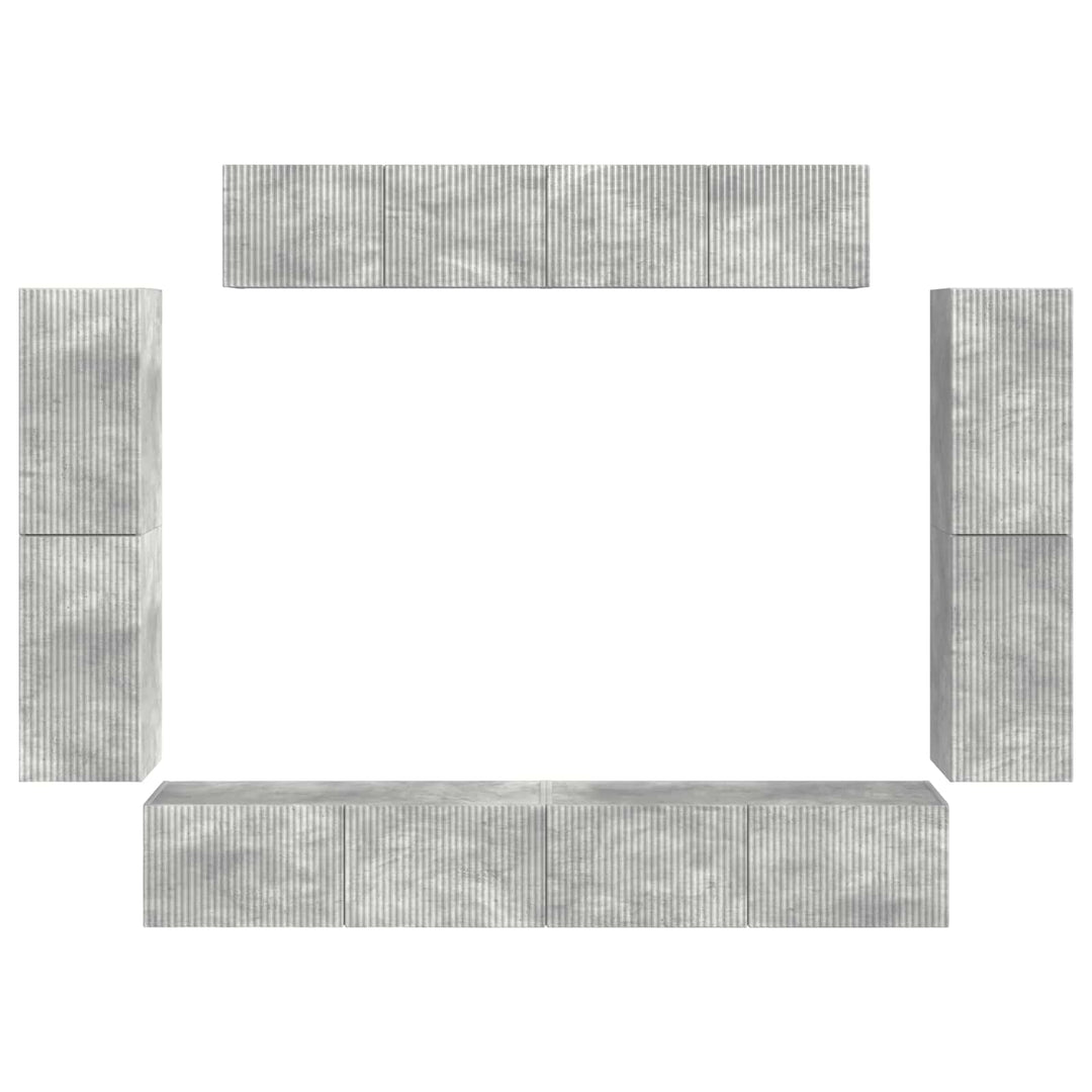 TV-skab 8 pcs Beton Grå