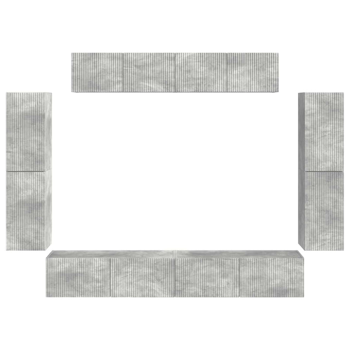 TV-skab 8 pcs Beton Grå