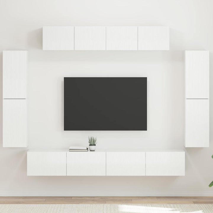 TV-skab 8 pcs Høj gloss hvid