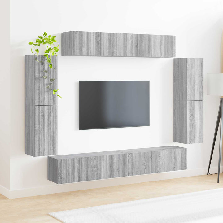 TV-skab 8 pcs Grå Sonoma
