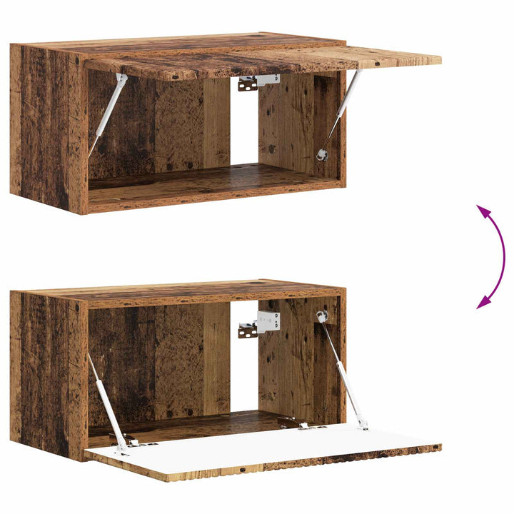 TV-møbelsæt 4 pcs Gammelt træ Konstrueret træ