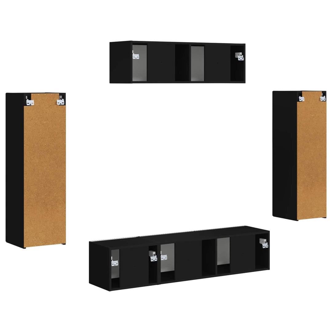 TV-skab 3 pcs Sort