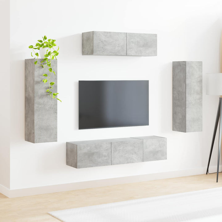 TV-skab 3 pcs Beton Grå
