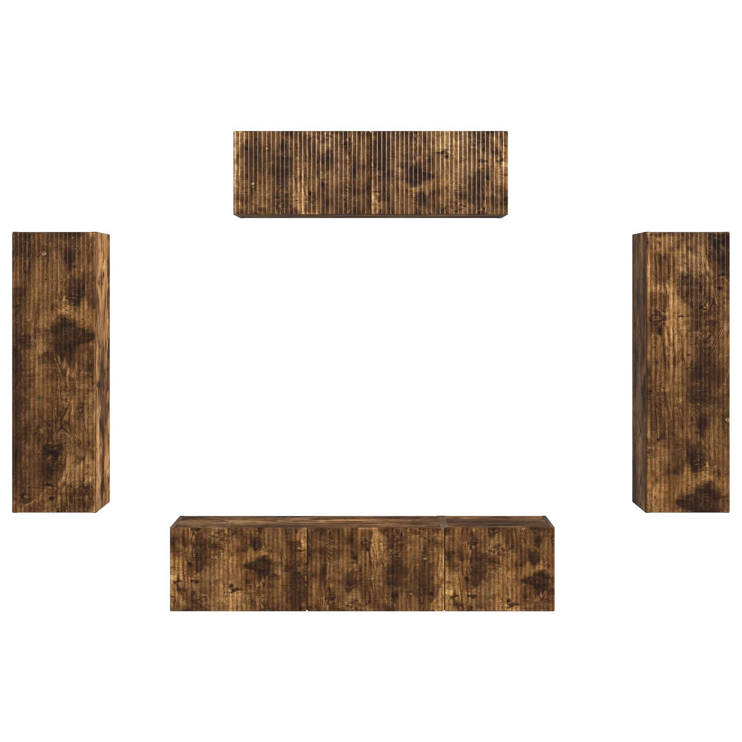 TV-skab 3 pcs Røget eg