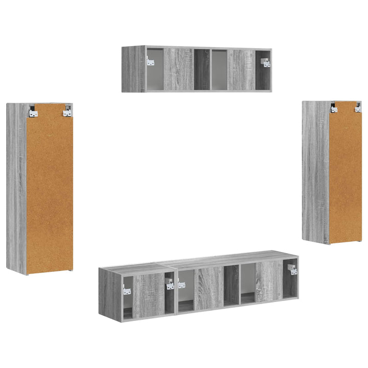 TV-skab 3 pcs Grå Sonoma