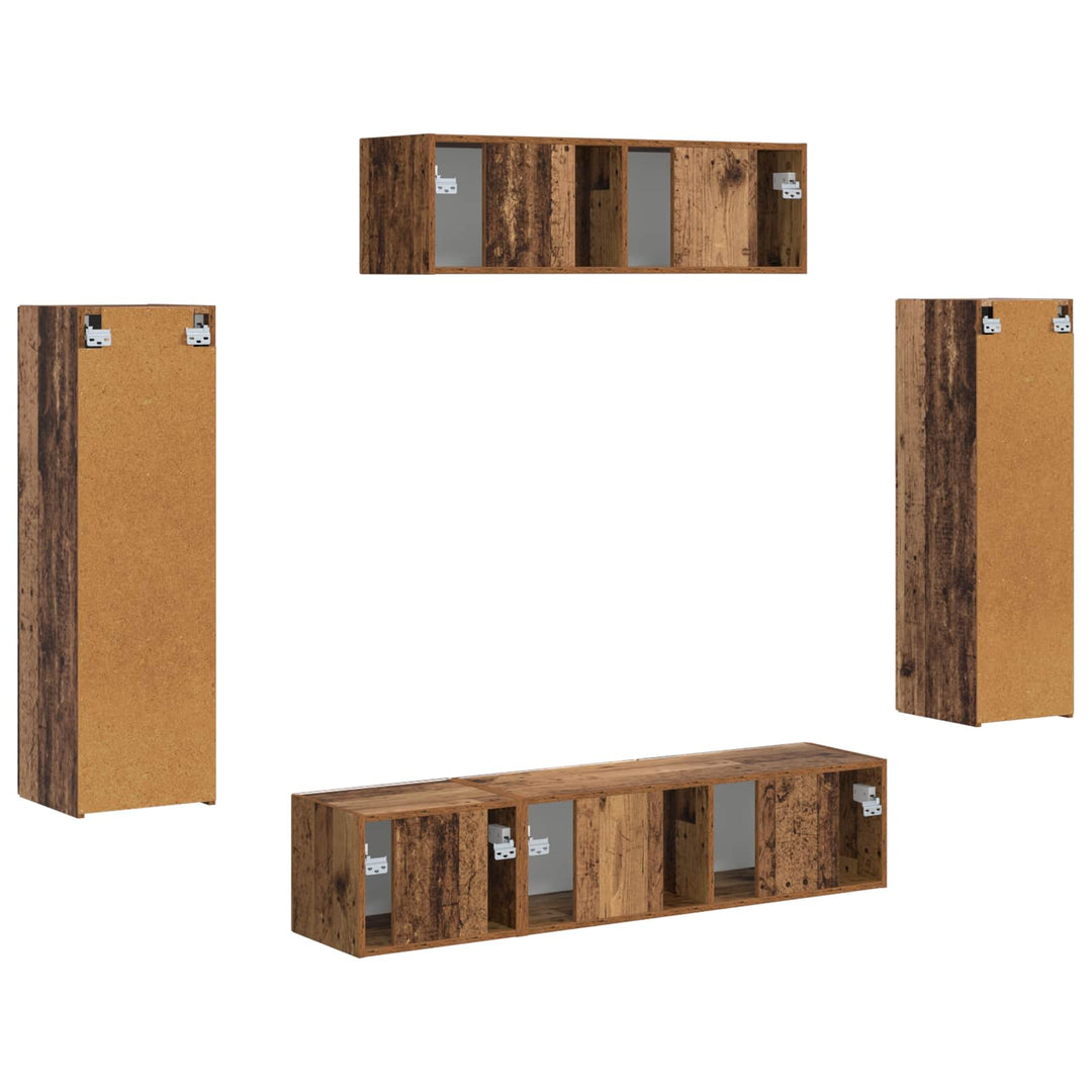 TV-skab 3 pcs Gammelt træ