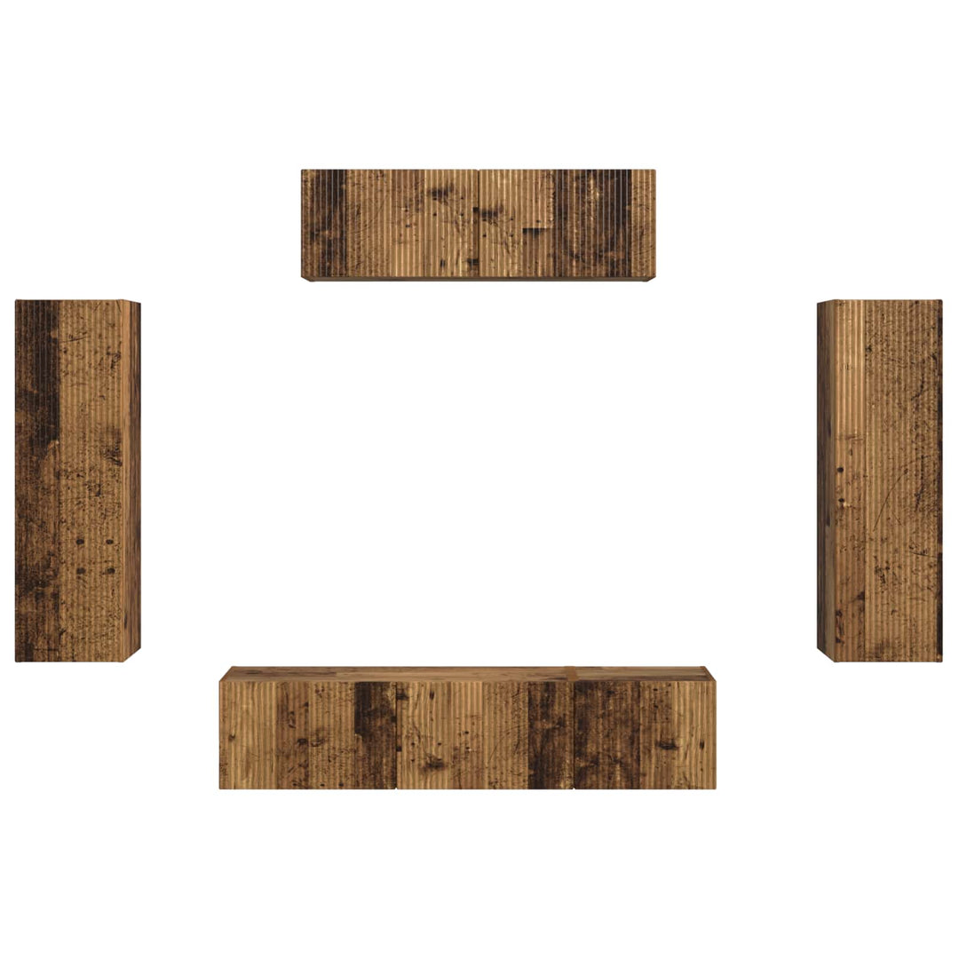 TV-skab 3 pcs Gammelt træ