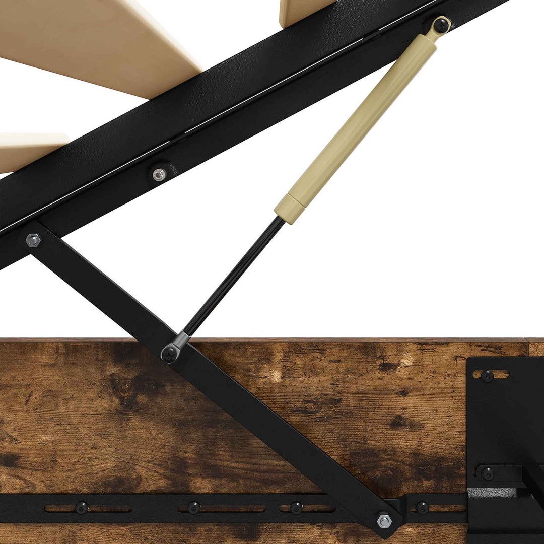 Ottoman Sengestel Røget Eg 203 x 180 x 25 cm Konstrueret træ