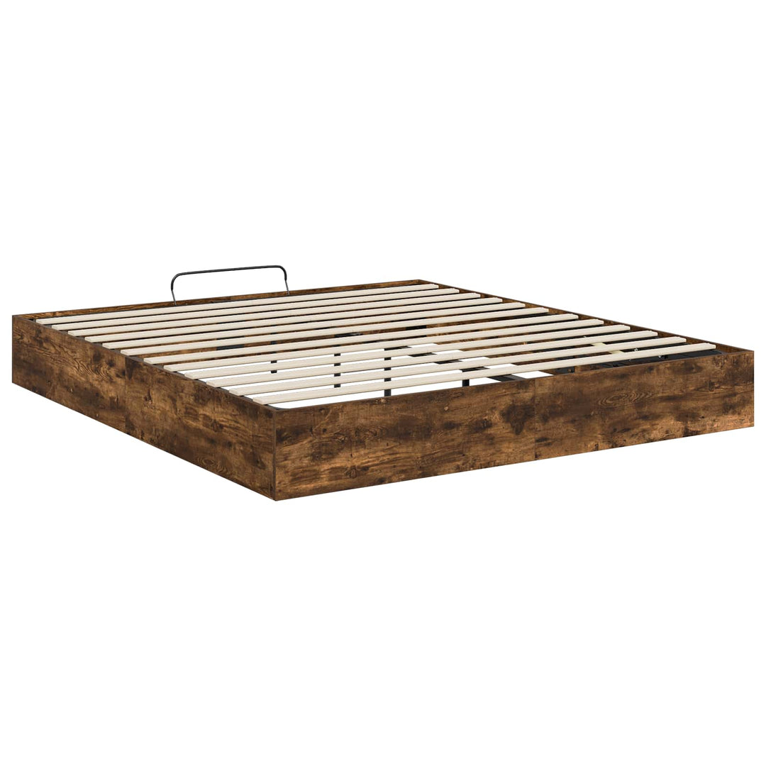 Ottoman Sengestel Røget Eg 203 x 160 x 25 cm Konstrueret træ