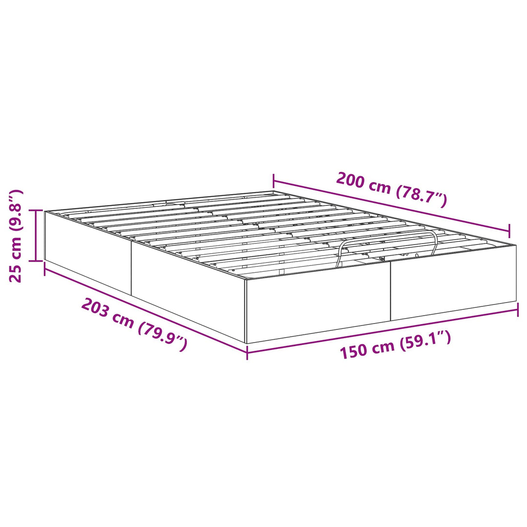 Ottoman Sengestel Hvid 203 x 150 x 25 cm Konstrueret træ