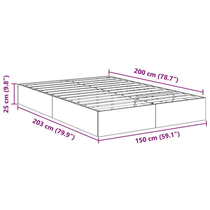 Ottoman Sengestel Sonoma eg 203 x 150 x 25 cm Konstrueret træ