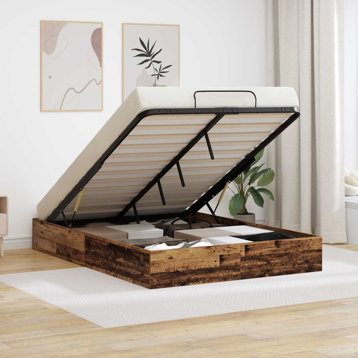 Ottoman Sengestel Gammelt træ 203 x 140 x 25 cm Konstrueret træ
