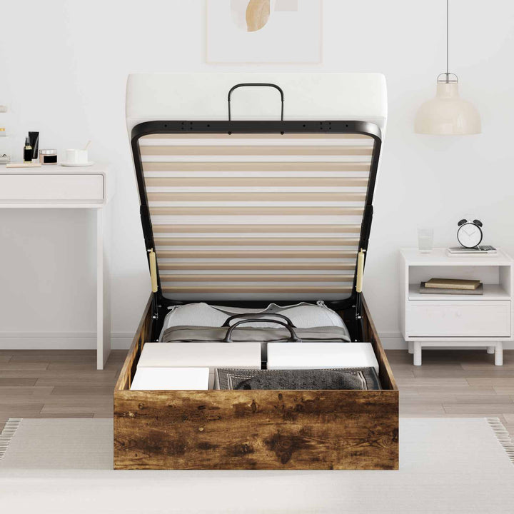 Ottoman Sengestel Røget Eg 203 x 90 x 25 cm Konstrueret træ