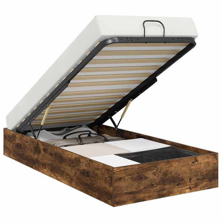 Ottoman Sengestel Røget Eg 203 x 90 x 25 cm Konstrueret træ