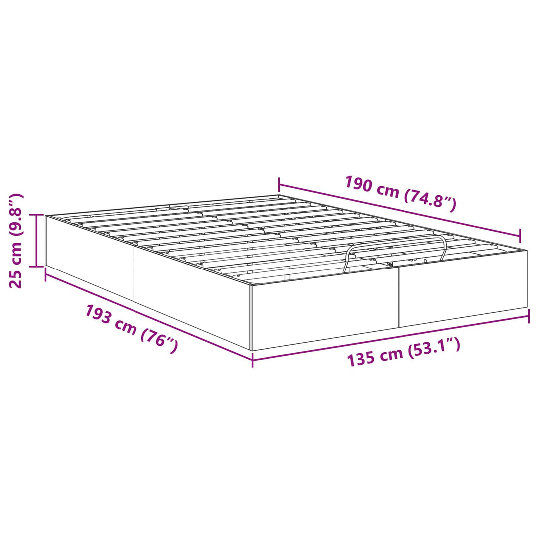 Ottoman Sengestel Sort Eg 193 x 135 x 25 cm Konstrueret træ