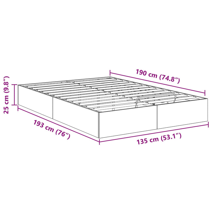 Ottoman Sengestel Sort Eg 193 x 135 x 25 cm Konstrueret træ
