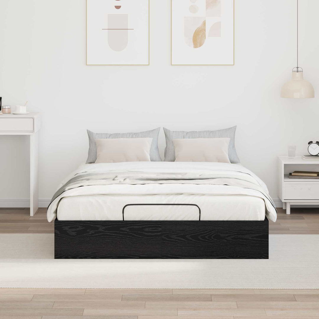 Ottoman Sengestel Sort Eg 193 x 120 x 25 cm Konstrueret træ