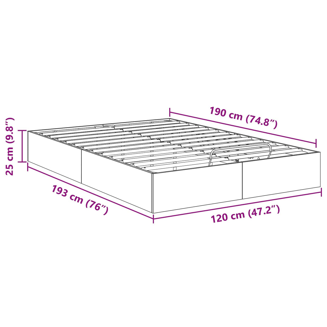 Ottoman Sengestel Sort Eg 193 x 120 x 25 cm Konstrueret træ