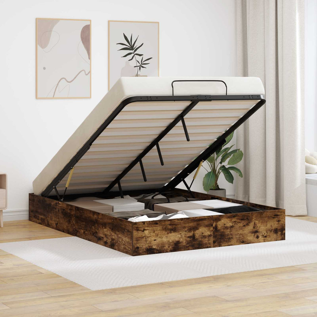 Ottoman Sengestel Røget Eg 193 x 120 x 25 cm Konstrueret træ