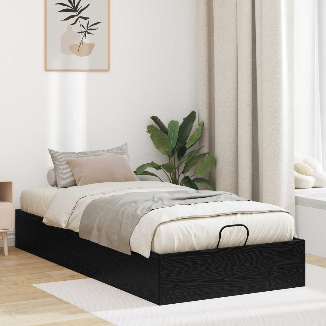 Ottoman Sengestel Sort Eg 75,5 x 190 cm Konstrueret træ