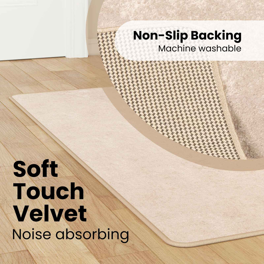 Tæppe Runner MARSA Creme 50 x 200 cm Polyester og PVC