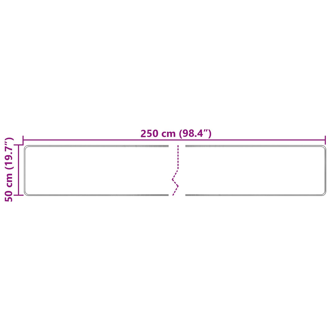 Tæppe Runner MARSA Creme 50 x 250 cm Polyester og PVC
