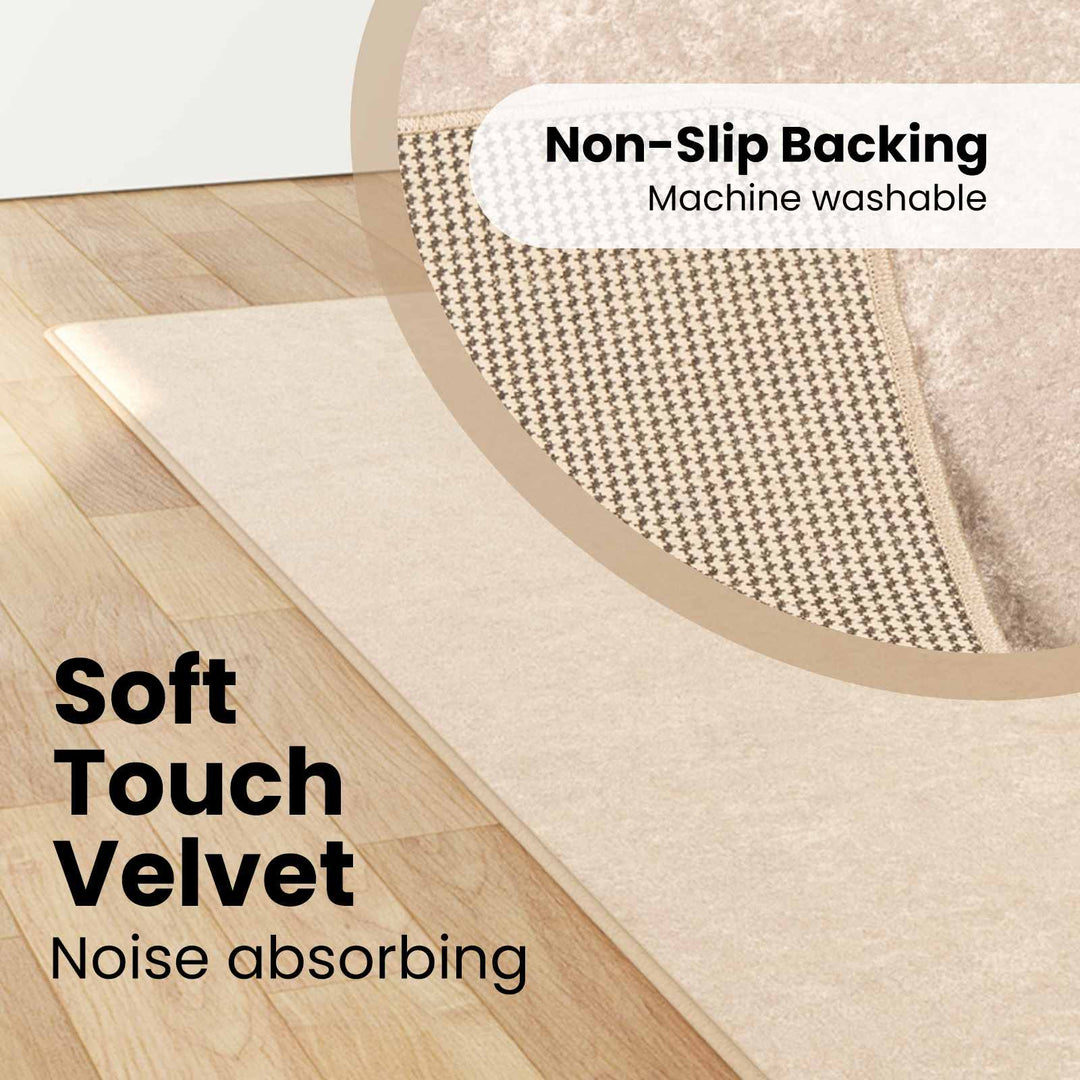 Tæppe Runner MARSA Creme 80 x 300 cm Polyester og PVC