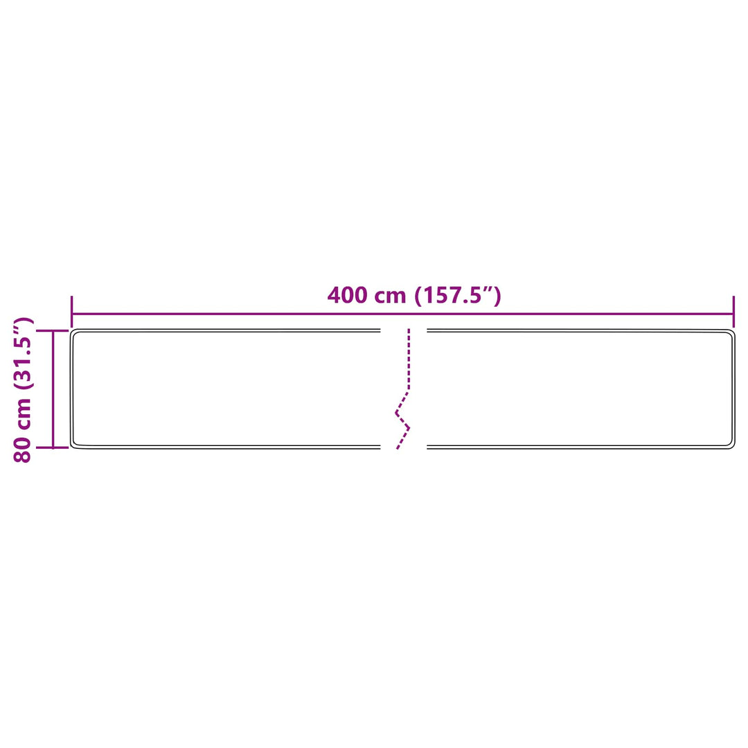 Tæppe Runner MARSA Creme 80 x 400 cm Polyester og PVC
