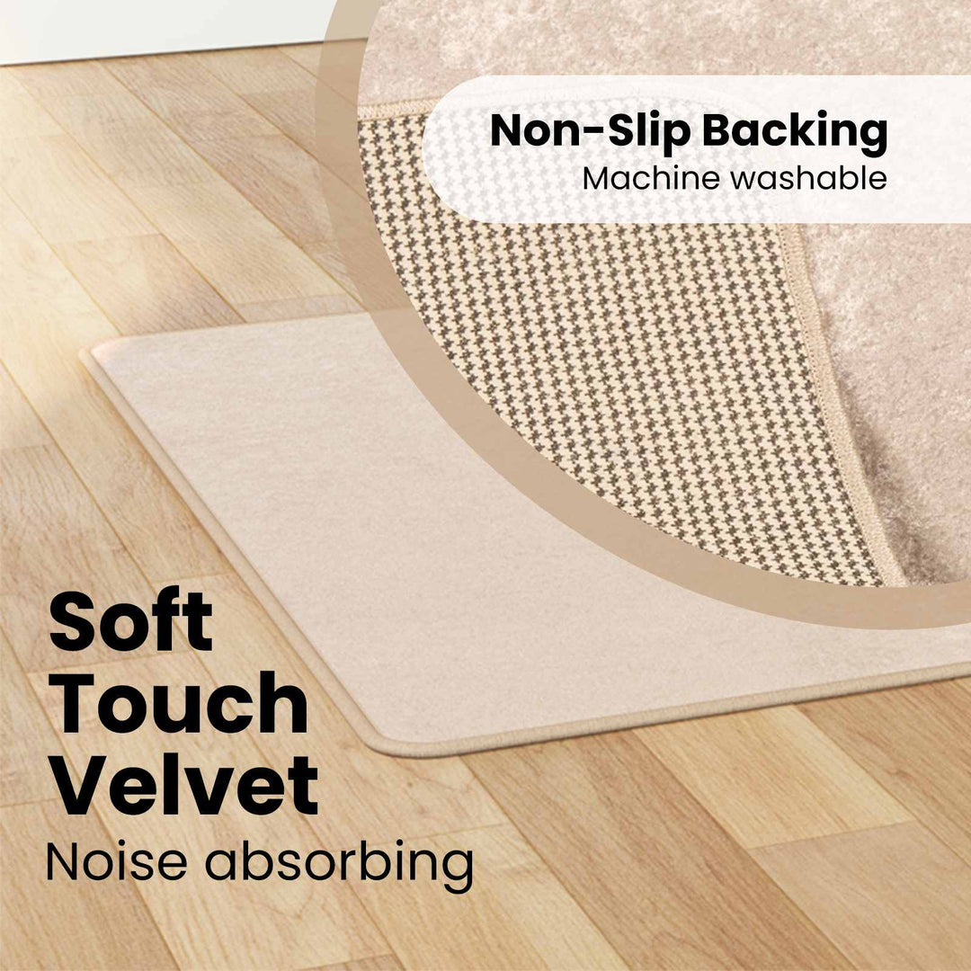 Tæppe Runner MARSA Creme 100 x 100 cm Polyester og PVC