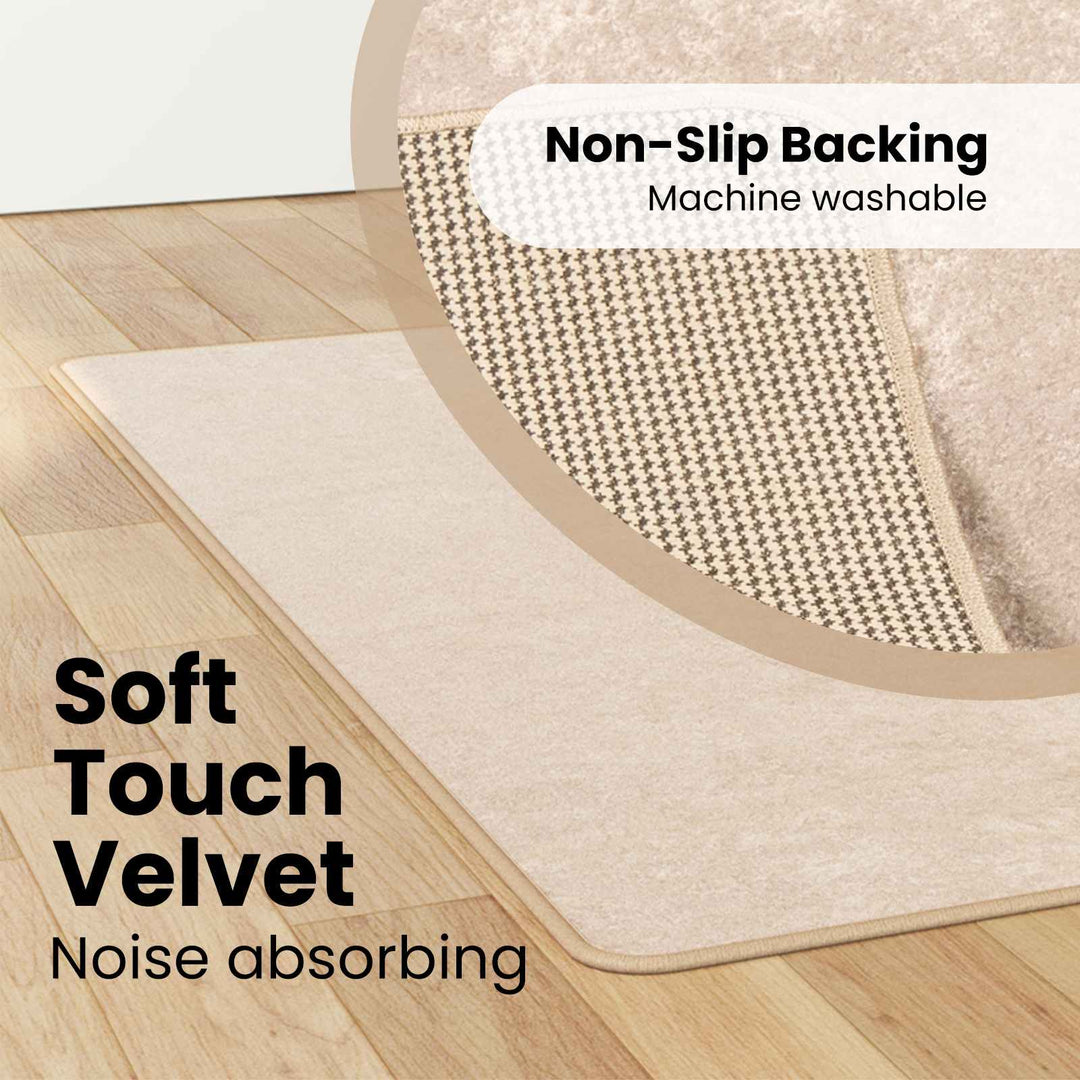 Tæppe Runner MARSA Creme 100 x 200 cm Polyester og PVC