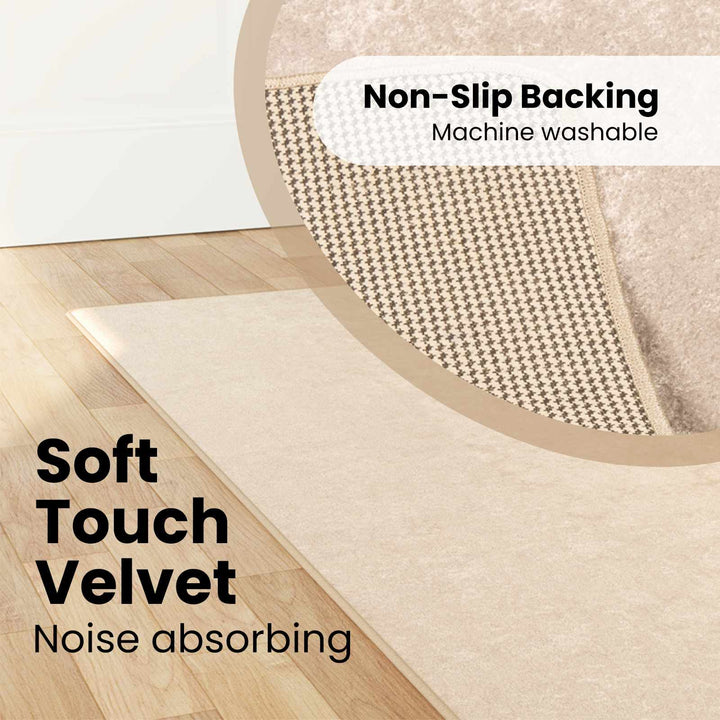 Tæppe Runner MARSA Creme 250 x 100 cm Polyester og PVC