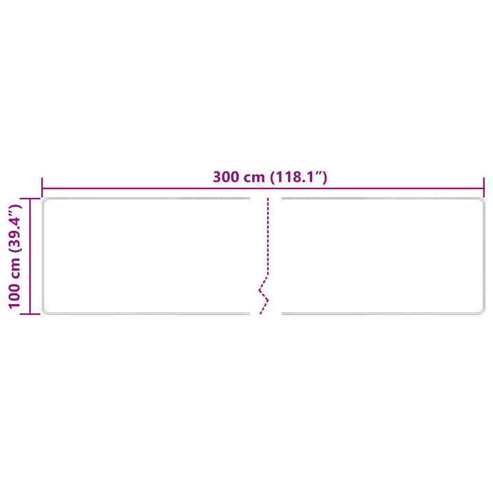 Tæppe Runner MARSA Cremefarvet 100 x 300 cm Polyester og PVC