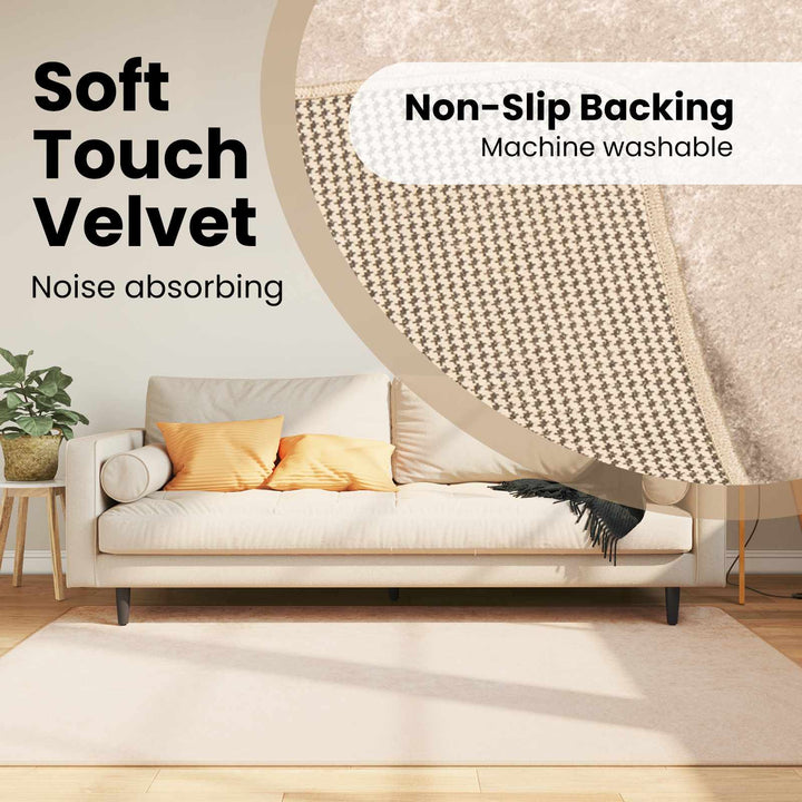 Tæppe Runner MARSA Creme 120 x 170 cm Polyester og PVC