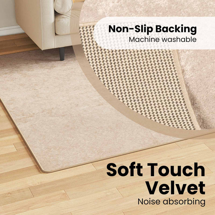 Tæppe Runner MARSA Creme 190 x 300 cm Polyester og PVC