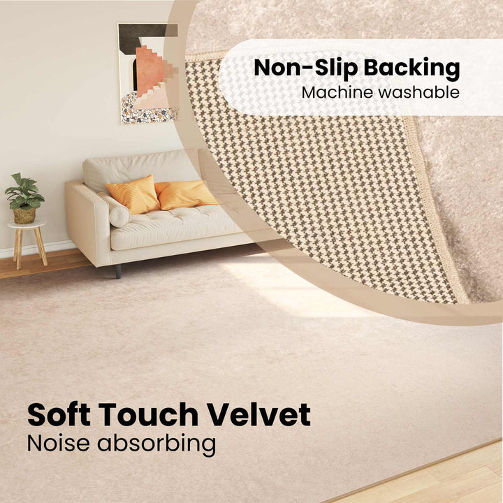 Tæppe Runner MARSA Creme 300 x 400 cm Polyester og PVC