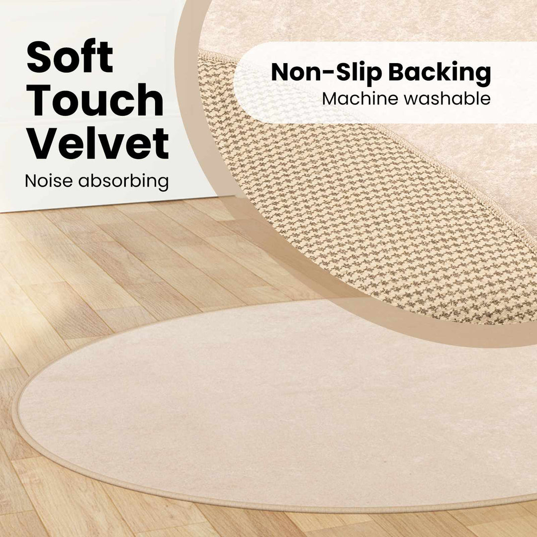 Tæppe Runner MARSA Creme 120 x 120 cm Polyester og PVC