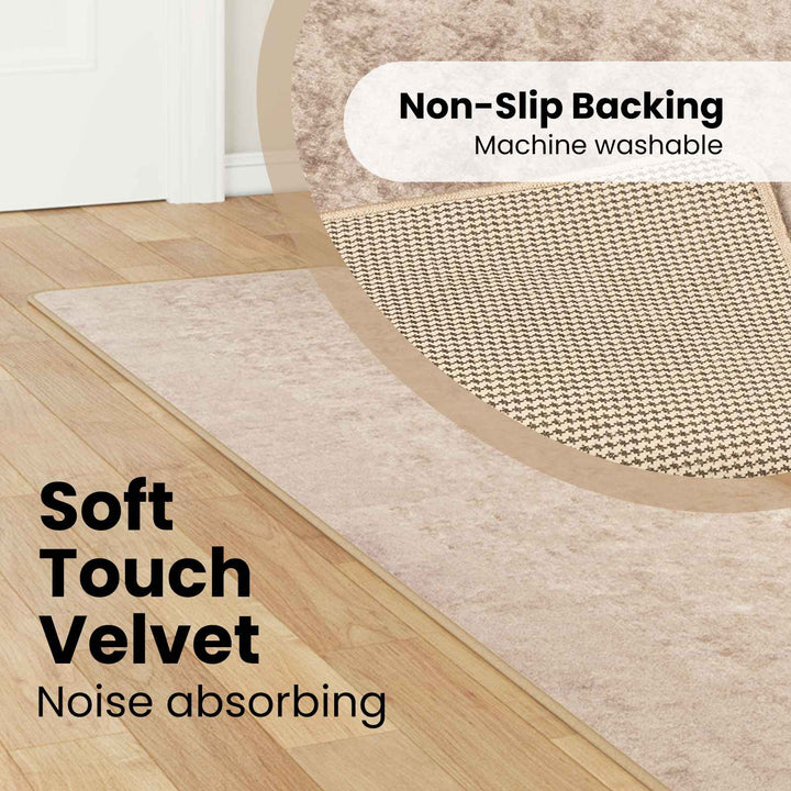 Tæppe Runner MARSA Beige 50 x 350 cm Polyester og PVC