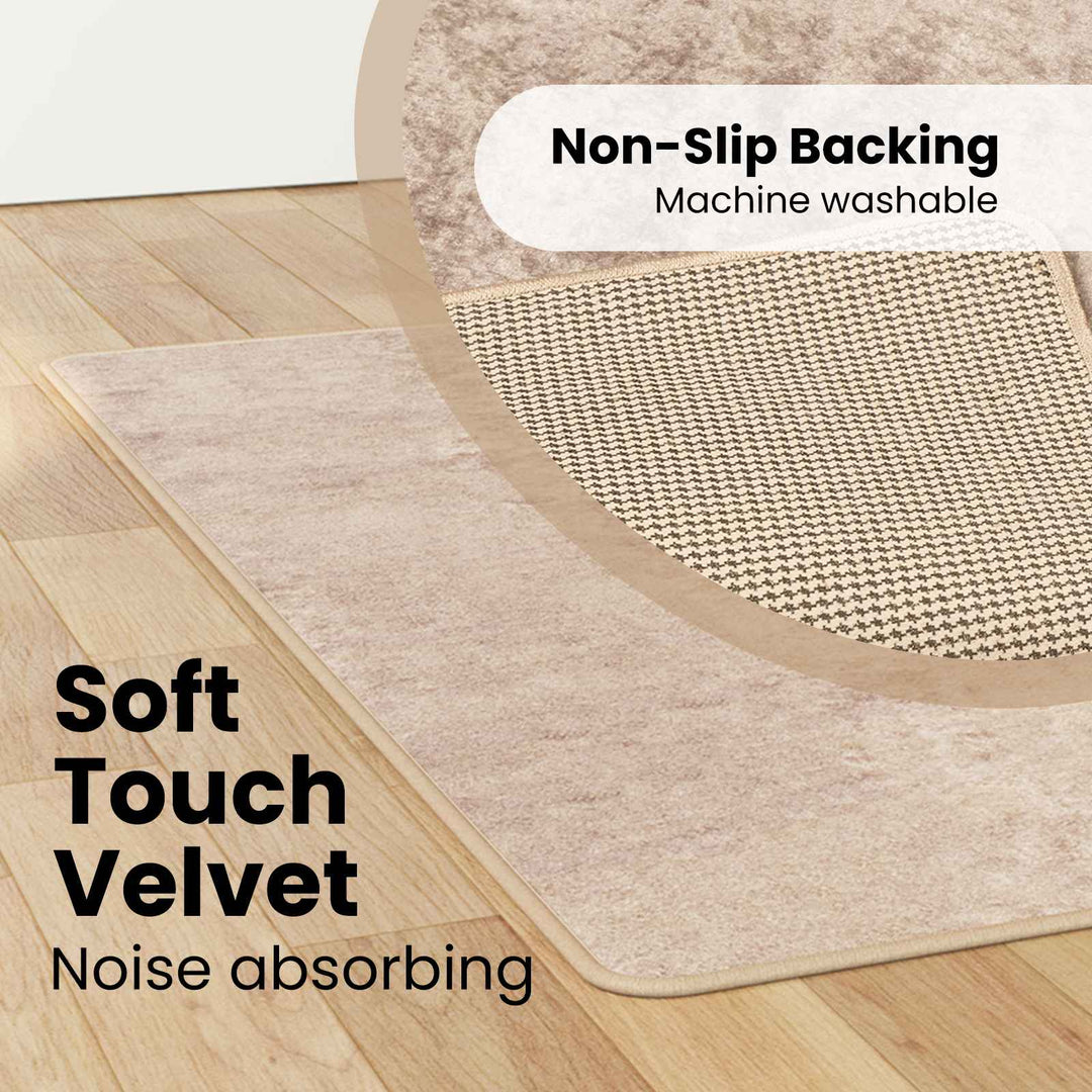 Tæppe Runner MARSA Beige 80 x 200 cm Polyester og PVC