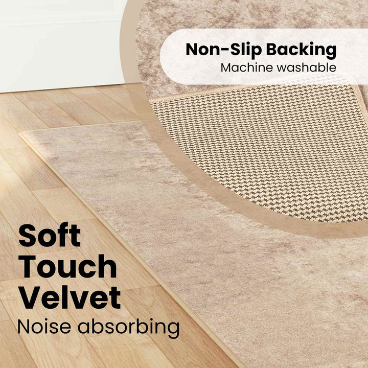 Tæppe Runner MARSA Beige 80 x 300 cm Polyester og PVC
